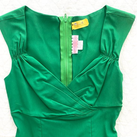 Pinup Couture Green Erin Wiggle Dress Size S - Picture 5 of 11
